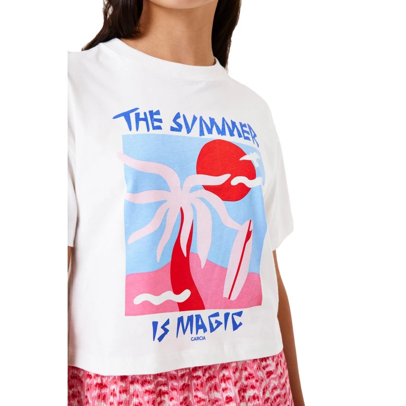 Meisjes T-shirt E52602 Garcia OFF-WHITE