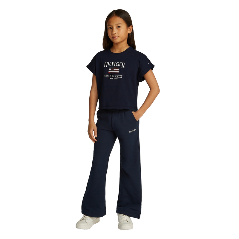 Meisjes T-shirt KG0KG08525C1G tee Tommy Hilfiger NAVY