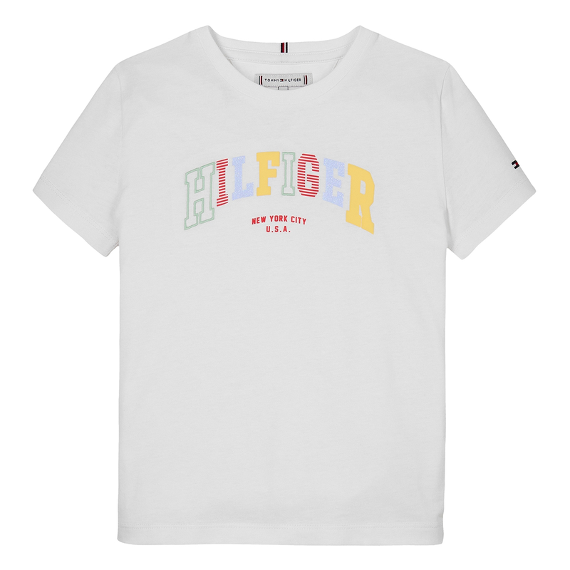 Meisjes T-shirt KG0KG08526YBR Tommy Hilfiger Wit