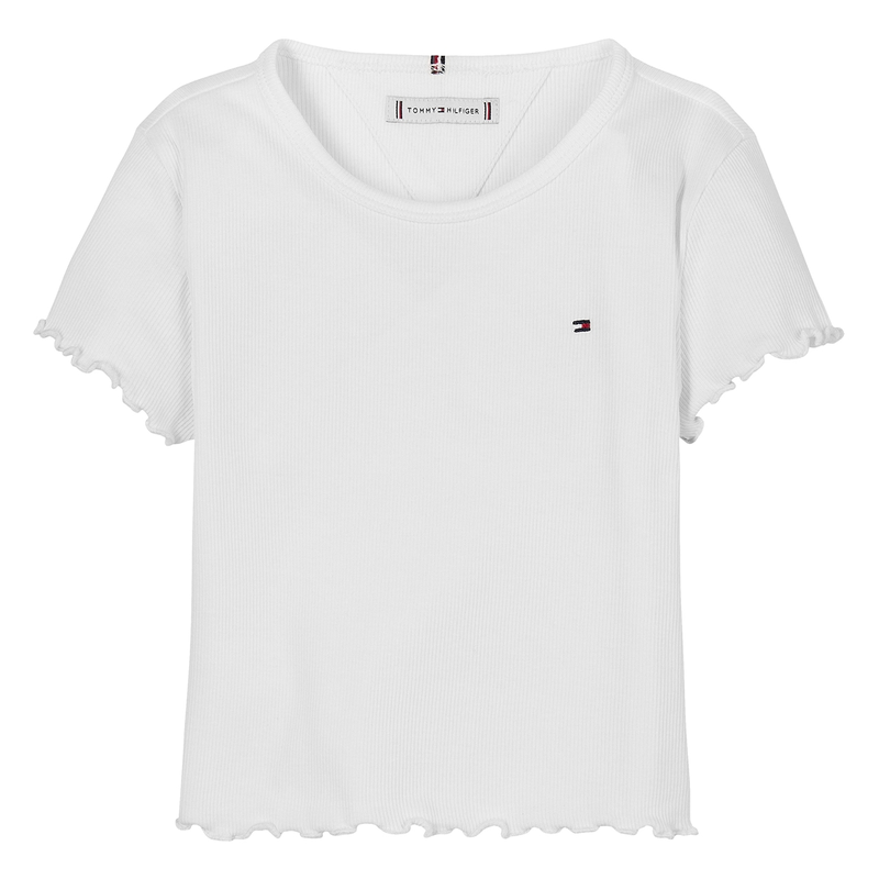 Meisjes T-shirt KG0KG08590YBR Tommy Hilfiger Wit