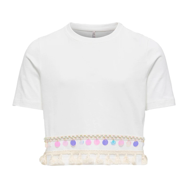 Meisjes T-shirt KOGFILIPPA Only Wit