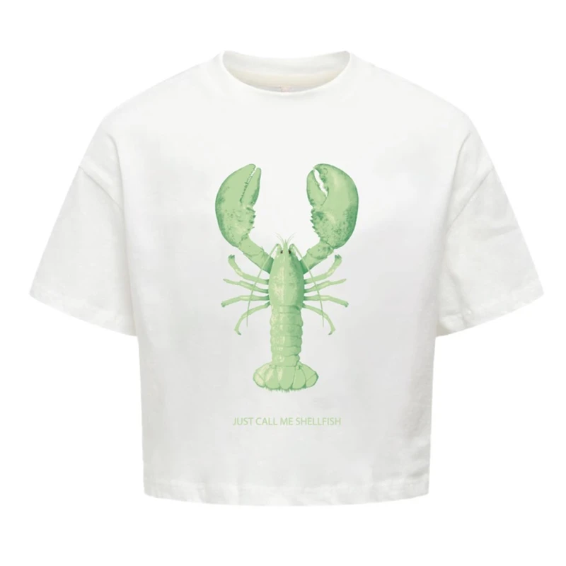 Meisjes T-shirt KOGKELLY Only WIT DESSIN