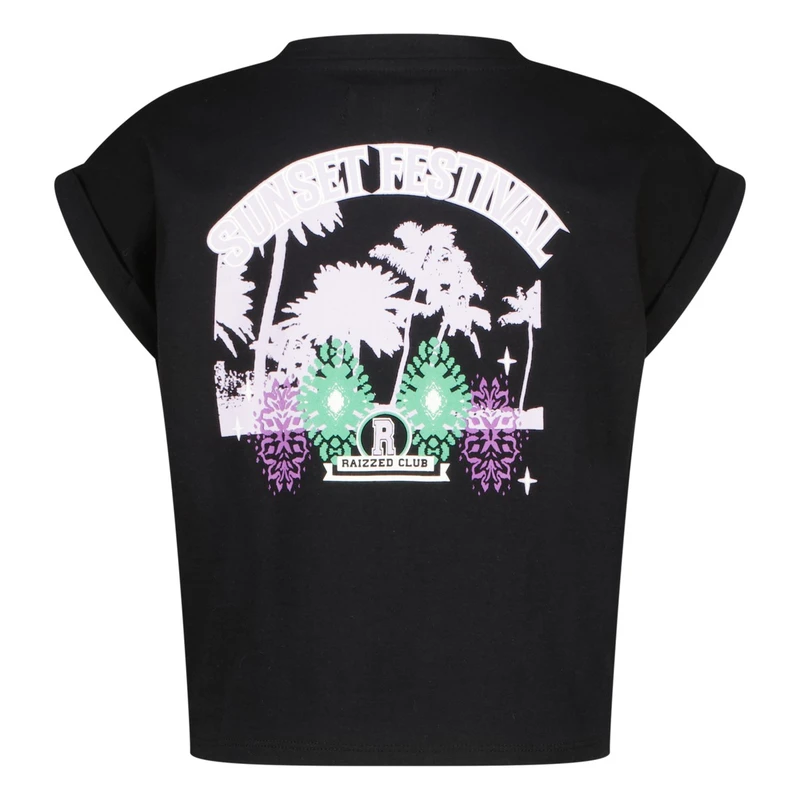Meisjes T-shirt R125KGN30018Julot Raizzed DEEP BLACK